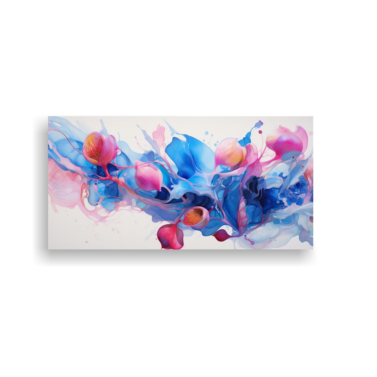 GENERICO - Pintura Abstracta Acuarela En Bastidor De Tela 100x50 Cm