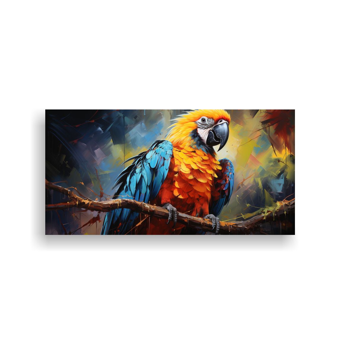 GENERICO - Pintura Al Estilo óleo De Estilo Macaw En Tonos 80x40 Cm