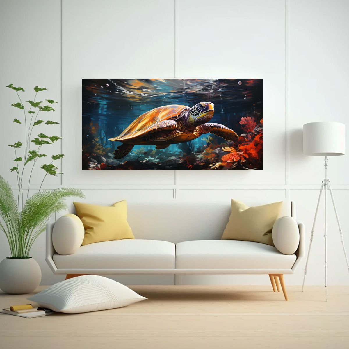 GENERICO - Cuadro Marino Original En Estilo Pintura Al 80x40 Cm