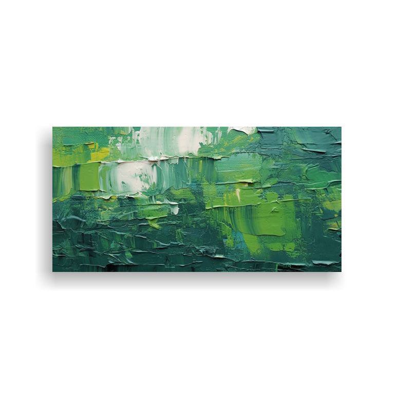 GENERICO - Pintura Abstracta Verde Oscuro Textura Closeup 80x40 Cm