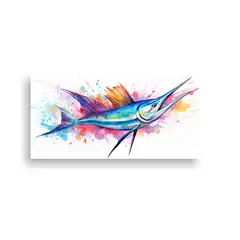 GENERICO - Cuadro De Temática Full Color Vela De Pez Vela 100x50 Cm