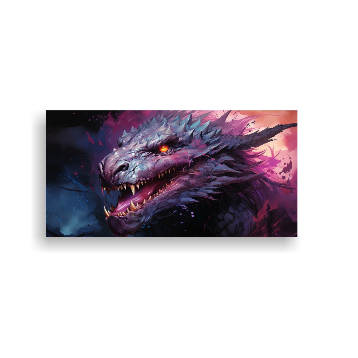 GENERICO - Mural De Dragón Vintage En Tonos Morados Con 100x50 Cm