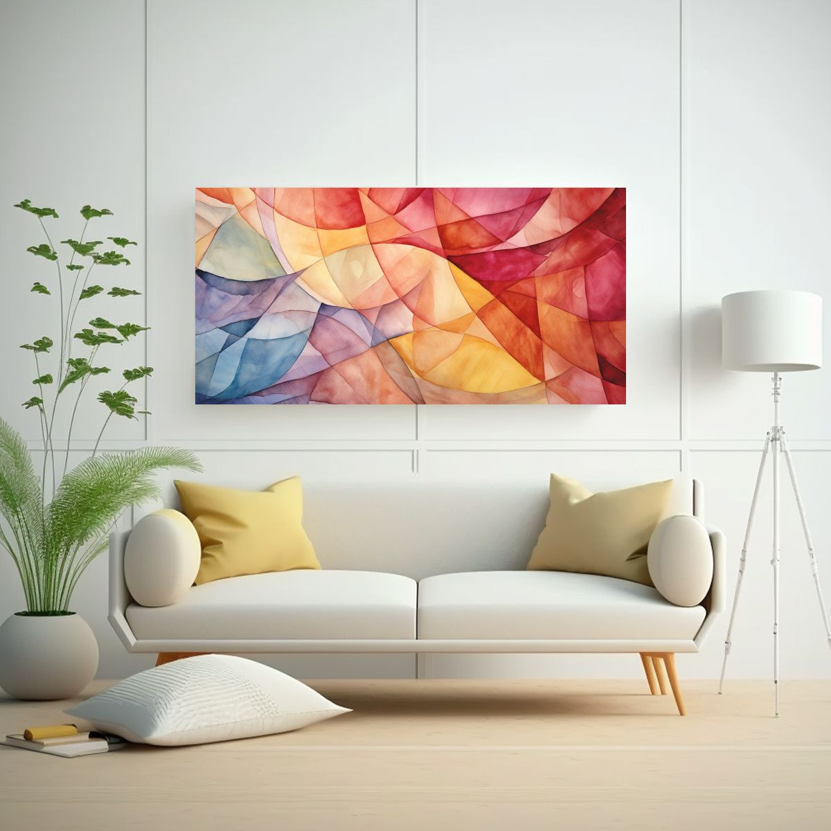 GENERICO - Cuadro Patron Intenso Estetico Abstracto 60x30 Cm