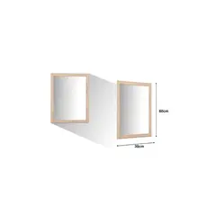 GENERICO - ESPEJO RECTANGULAR DE MADERA 30X60CM