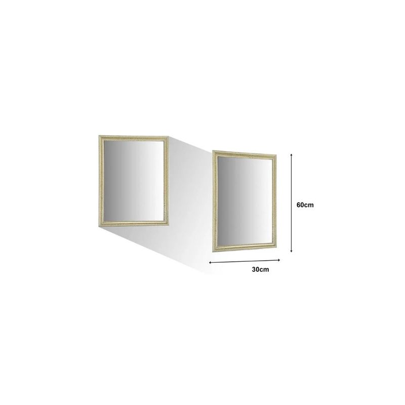 GENERICO - ESPEJO RECTANGULAR DE MADERA DORADO 30X60CM