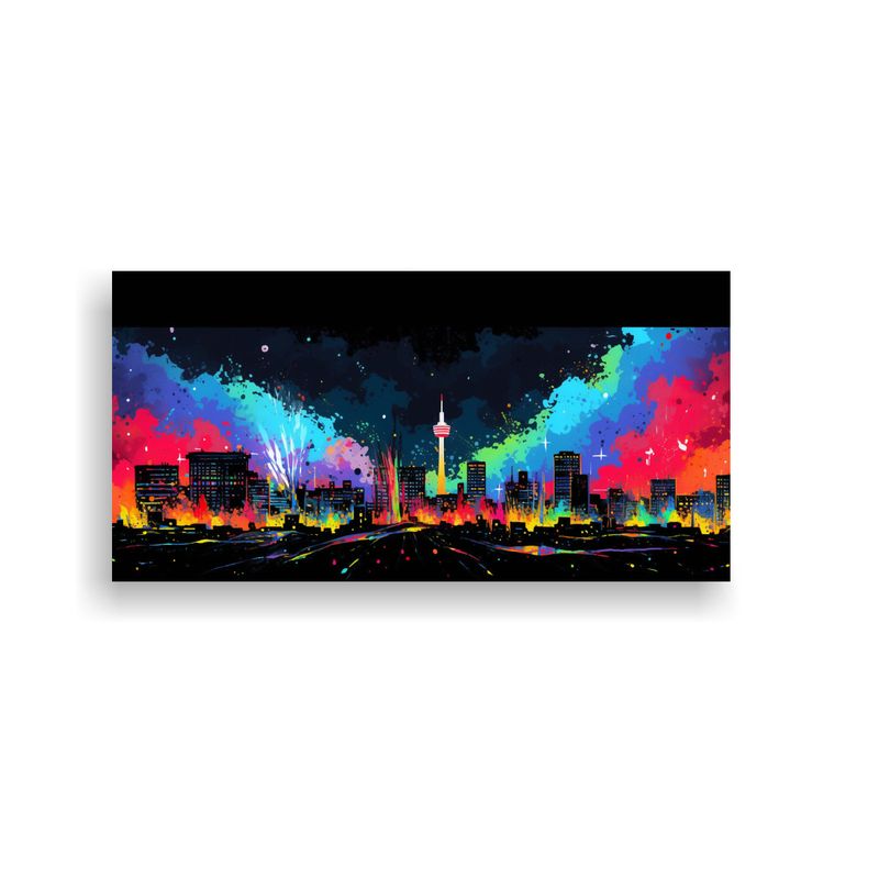 GENERICO - Lienzo Tela Tonalidades Impacto Visual Santiago 60x30 Cm