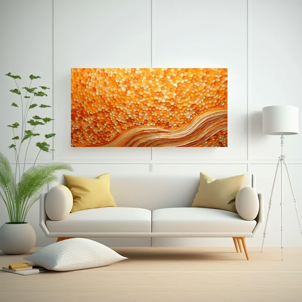 GENERICO - Cuadro Decorativo Estilo Puntillismo Luminoso 80x40 Cm