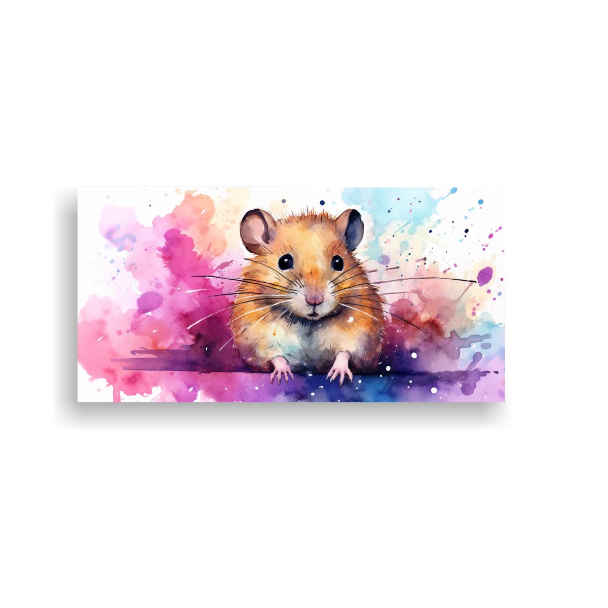 GENERICO - Pintura Lienzo Cocina Gerbil Acuarela Colores 80x40 Cm