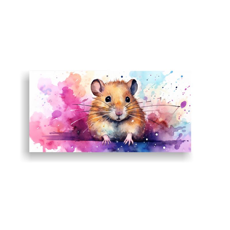 GENERICO - Pintura Lienzo Cocina Gerbil Acuarela Colores 80x40 Cm