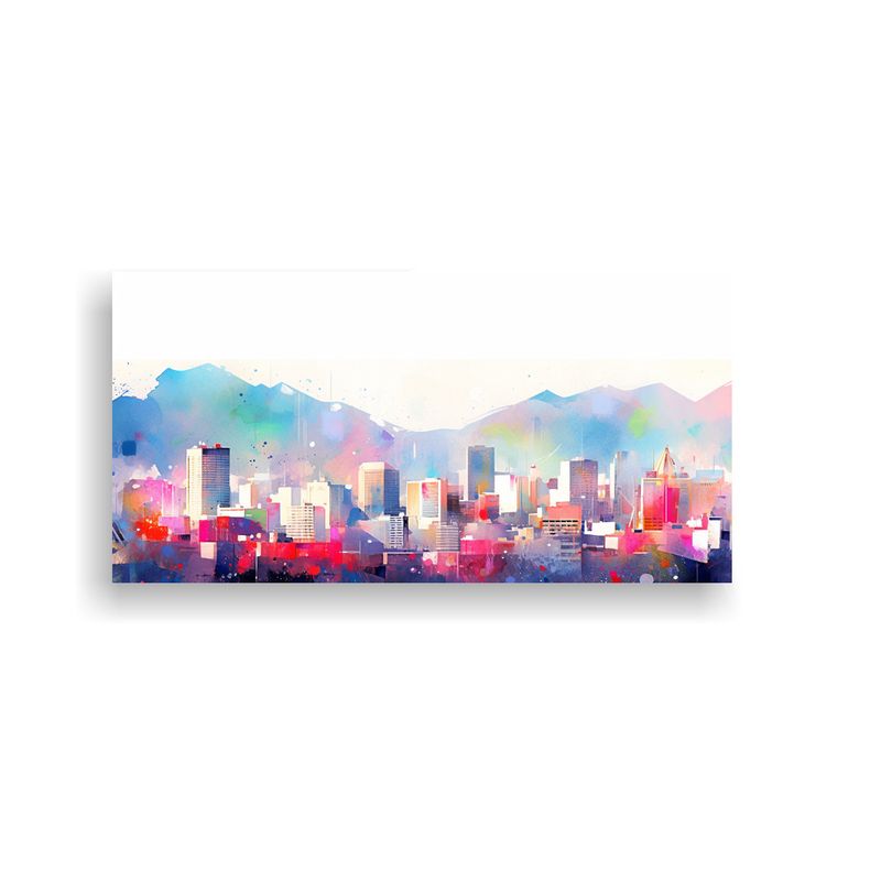GENERICO - Pintura Decorativa De Santiago De Chile En 60x30 Cm