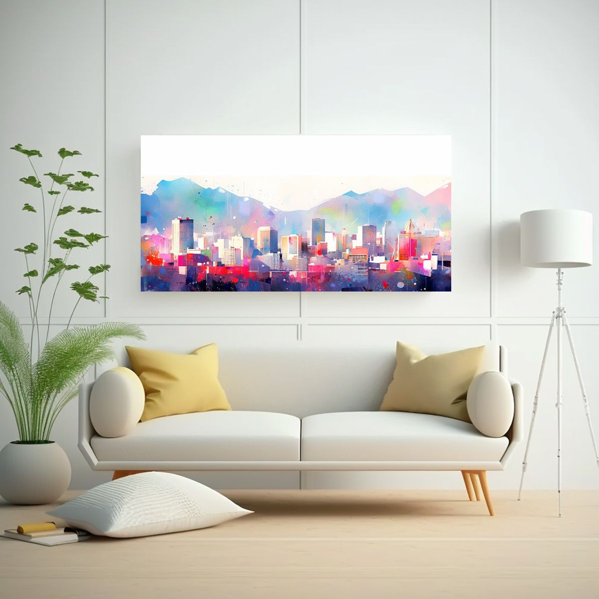 GENERICO - Pintura Decorativa De Santiago De Chile En 60x30 Cm