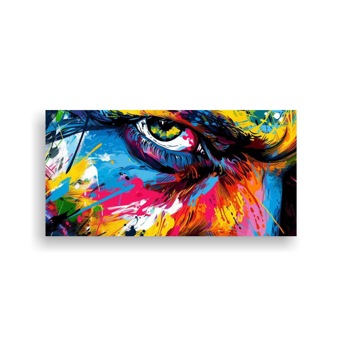 GENERICO - Cuadro Lienzo Rostro Hombre Líneas Finas Colores 100x50 Cm