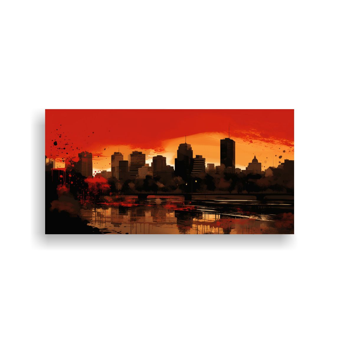 GENERICO - Pintura Abstracta En Lienzo Para Oficina En 80x40 Cm