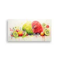 GENERICO - Pintura En Bastidor Estilo Acuarela Kiwi Riqueza 60x30 Cm