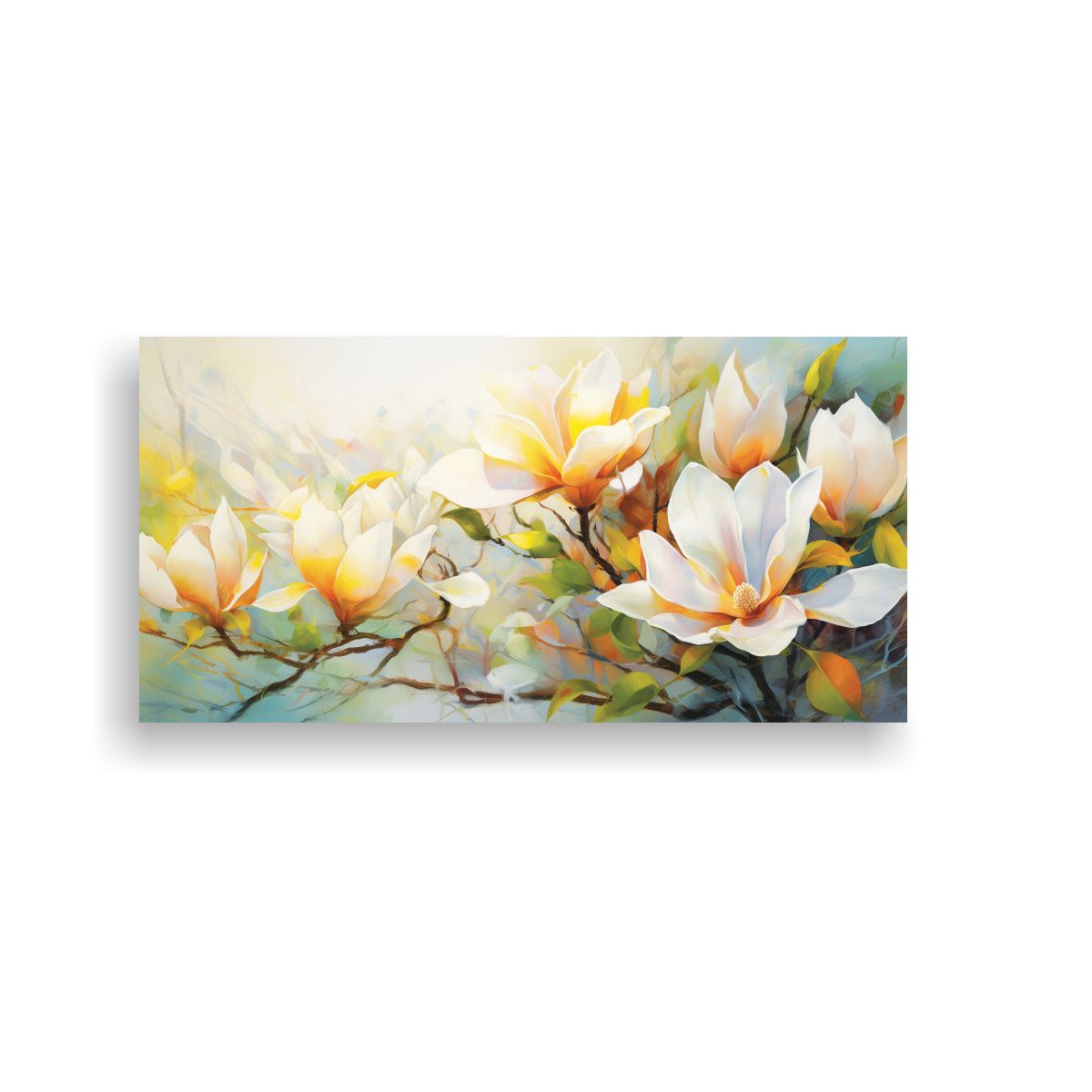 GENERICO - Pinturas Abstractas Inspiradas En Magnolias Con 80x40 Cm