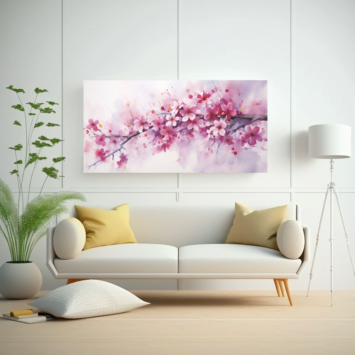 GENERICO - Cuadro Estilo Galería Flores De Cerezo O Sakura 100x50 Cm