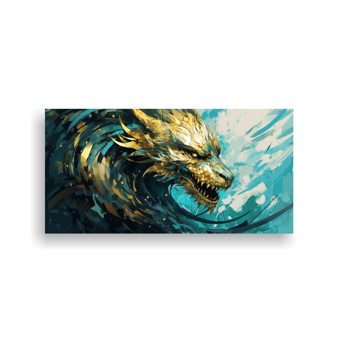 GENERICO - Cuadro Vanguardia Formación Dragón Turquesa Y 80x40 Cm