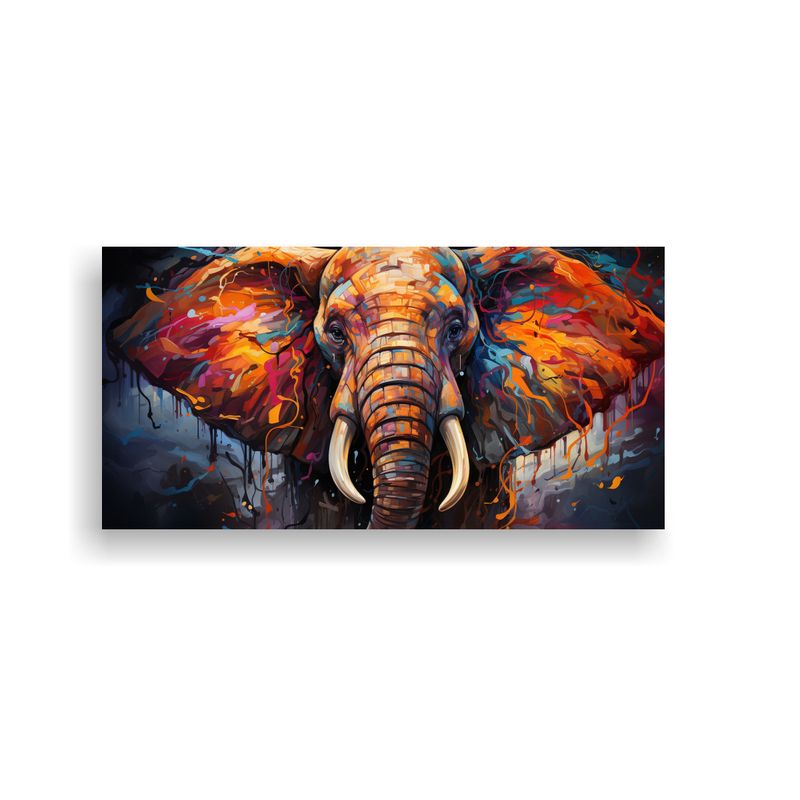 GENERICO - Lienzo Inspirador Elefante Asiático Estilo 60x30 Cm