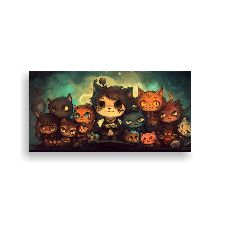 GENERICO - Cuadros De Arte Moderno Para Comedor Con Gatos De 80x40 Cm