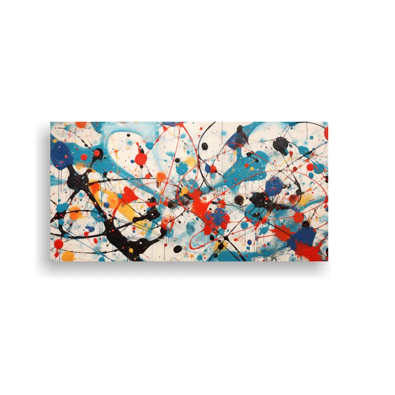 GENERICO - Pintura Abstracta En Estilo De Jackson Pollock 60x30 Cm