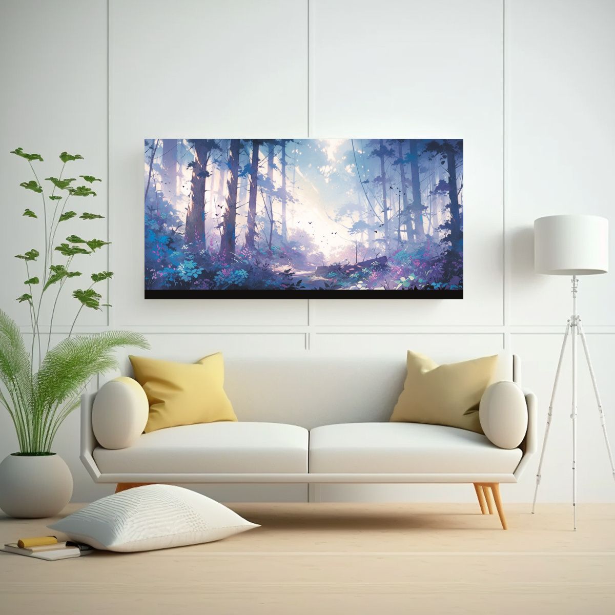 GENERICO - Pintura Decorativa De Paisaje Forestal En Colores 100x50 Cm