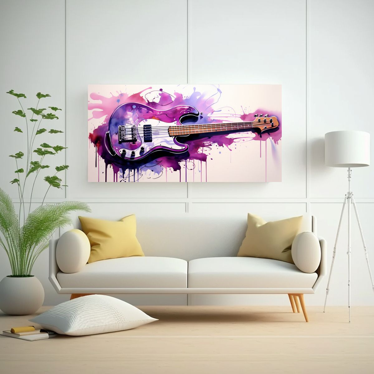 GENERICO - Lienzo De Tela Neo Pop Art En Colores Violeta Y 80x40 Cm