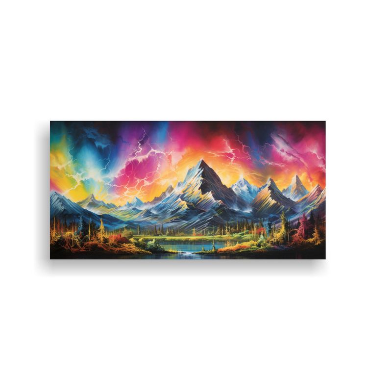 GENERICO - Pinturas Decorativas De Montañas Y Arcoíris 100x50 Cm