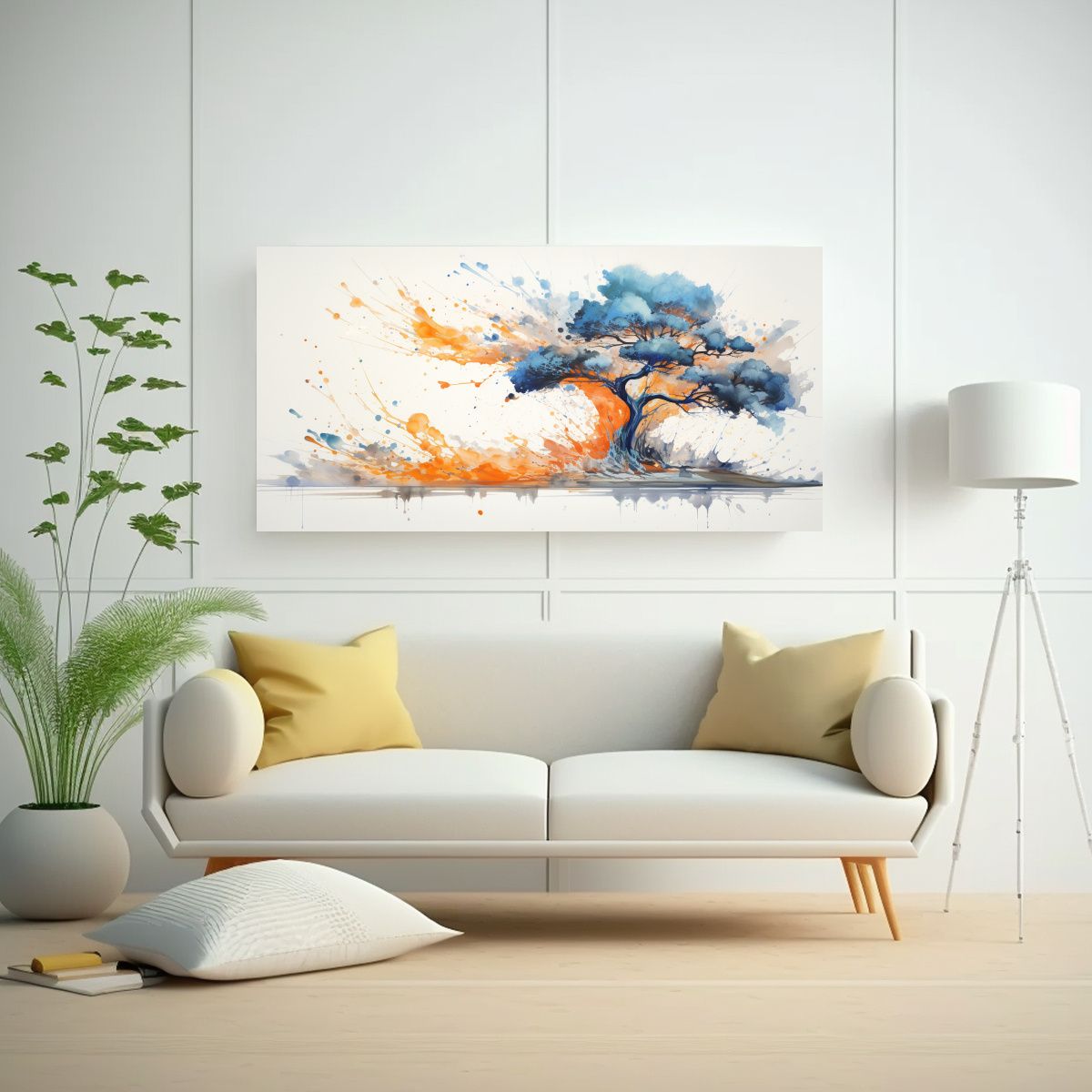 GENERICO - Pintura Abstracta De Un árbol De Ciprés En 80x40 Cm