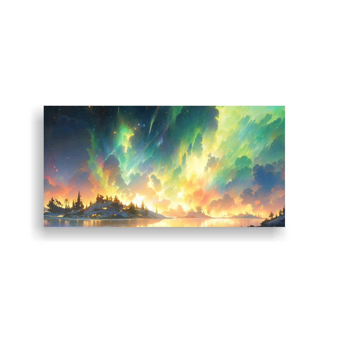 GENERICO - Pinturas Decorativas Abstractas Con Aurora Boreal 60x30 Cm
