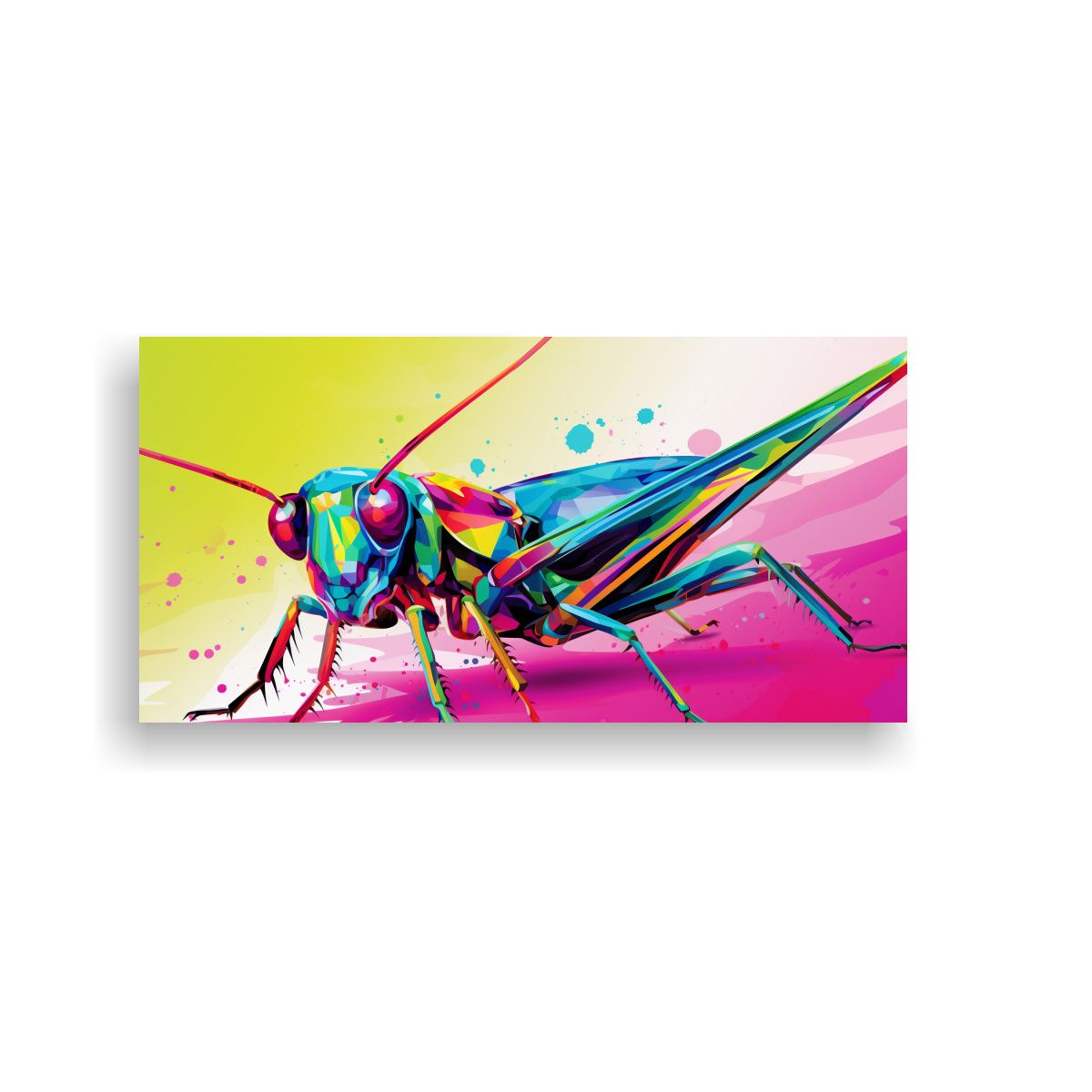 GENERICO - Lienzo Tela Intensidad Grasshopper Y Flamingo 60x30 Cm