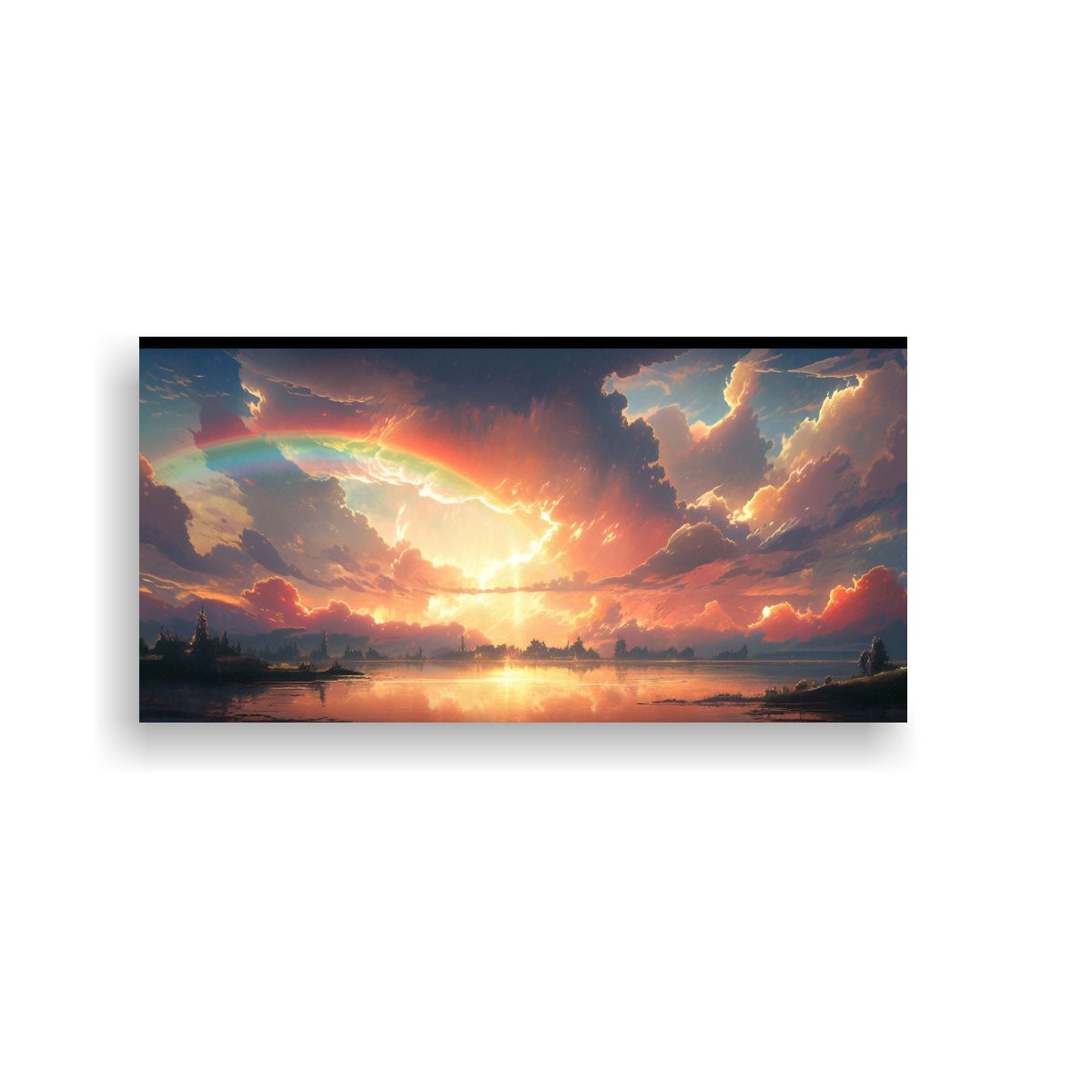 GENERICO - Pintura De Paisajes Con Arcoíris Y Cielos Al 60x30 Cm