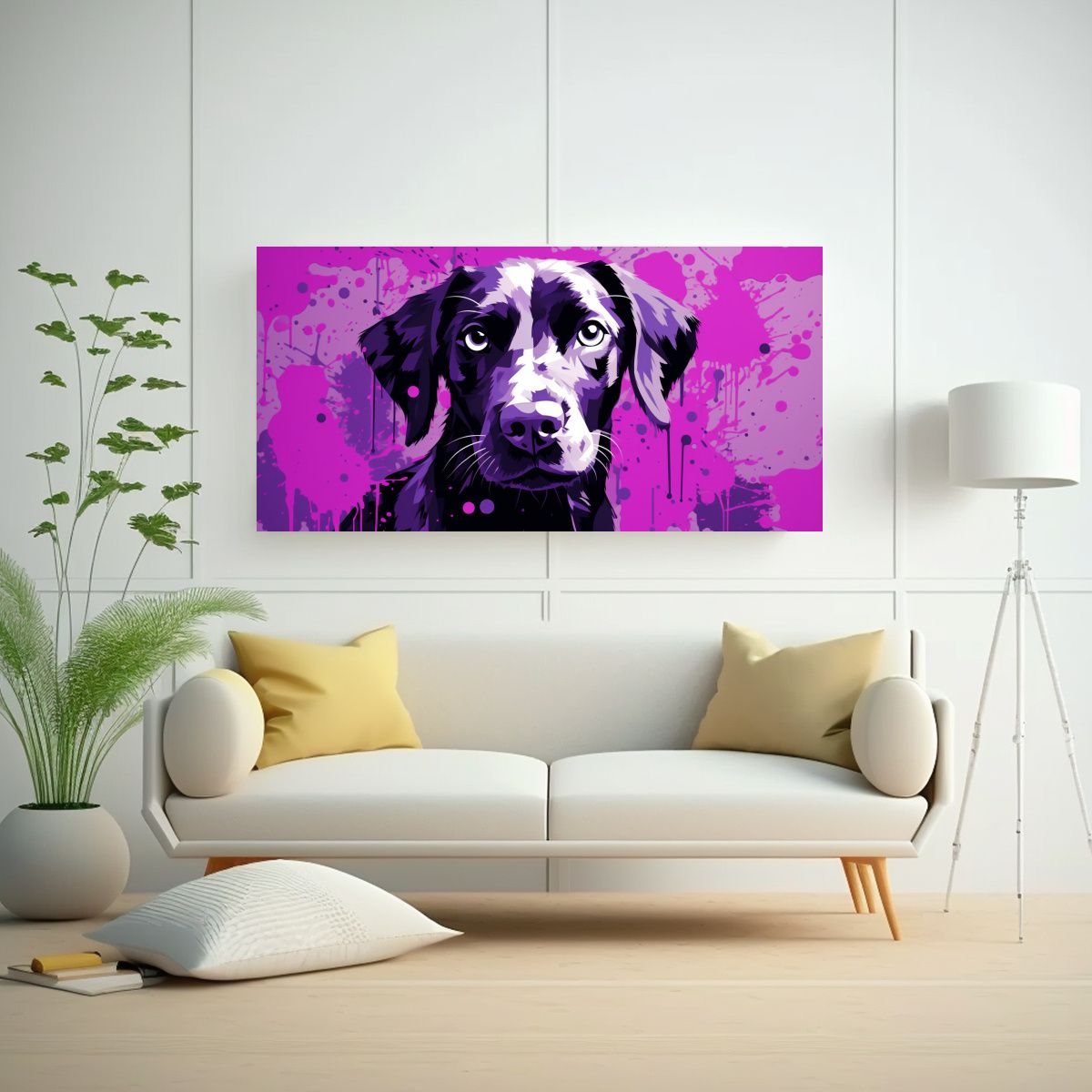 GENERICO - Cuadro Decorativo Neo Pop Art Mascota En Colores 60x30 Cm