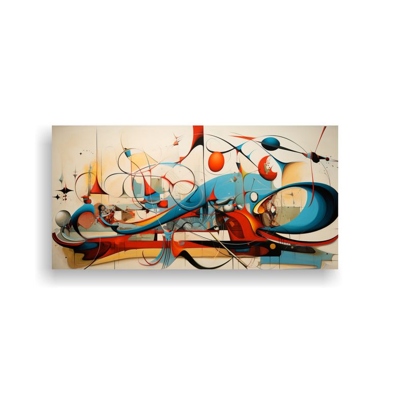 GENERICO - Lienzos Grandes Abstractos Composición 100x50 Cm