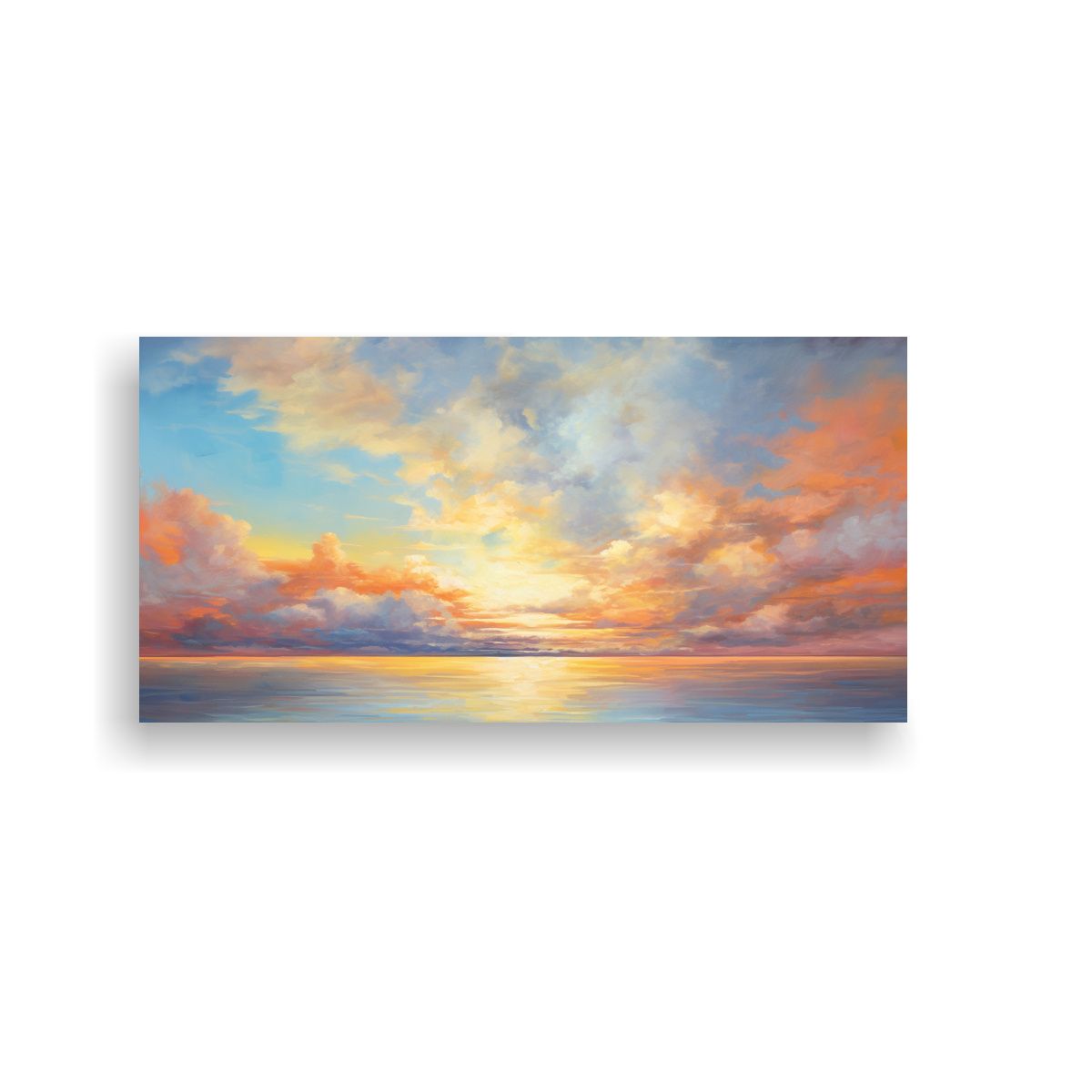 GENERICO - Pintura Abstracta De Amaneceres Y Atardeceres En 100x50 Cm