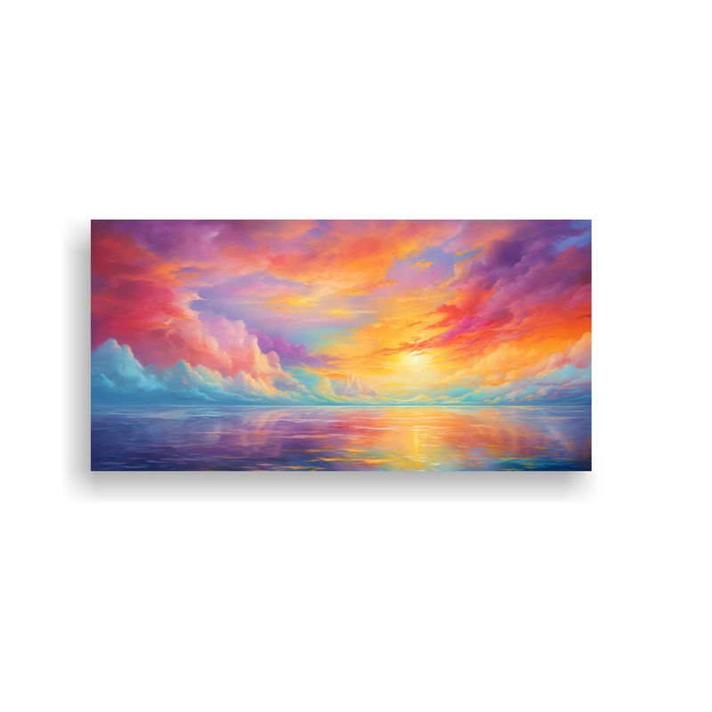 GENERICO - Pinturas Abstractas De Amaneceres Y Atardeceres 100x50 Cm