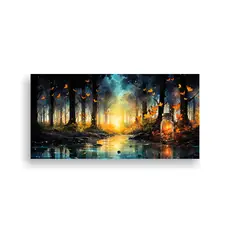 GENERICO - Cuadro De Lienzo Contrastante Estilo De Pintura 60x30 Cm