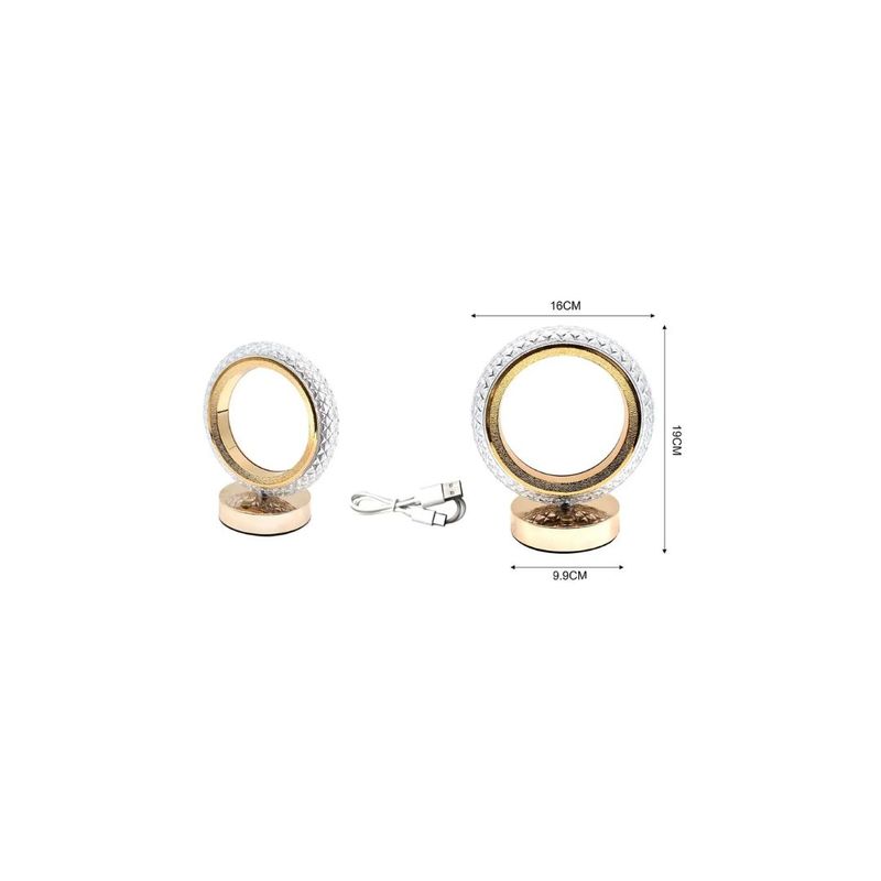 GENERICO - LÁMPARA CIRCULAR RECARGABLE USB 19CM