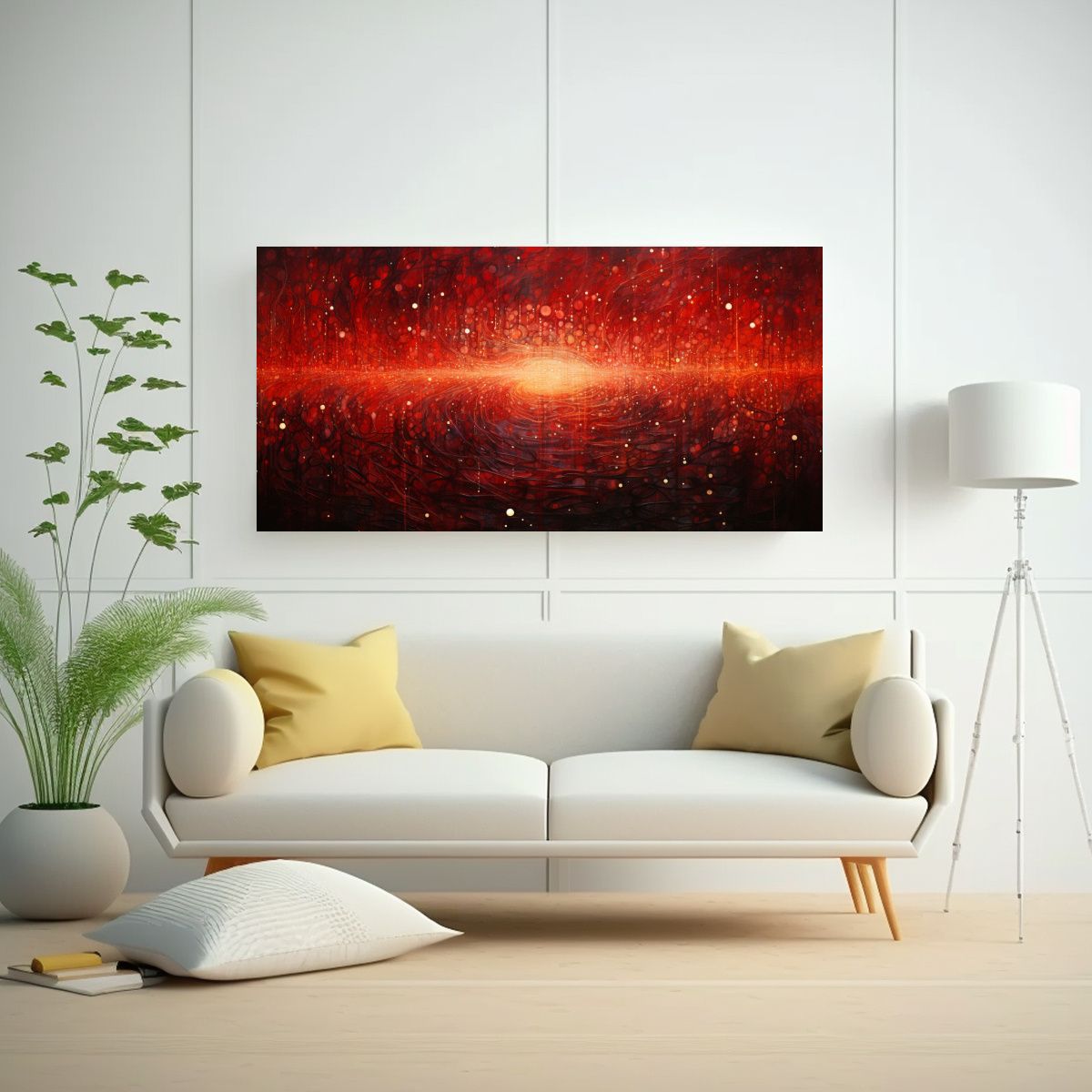 GENERICO - Cuadro Luminoso De Liquido Estilo Puntillismo 60x30 Cm