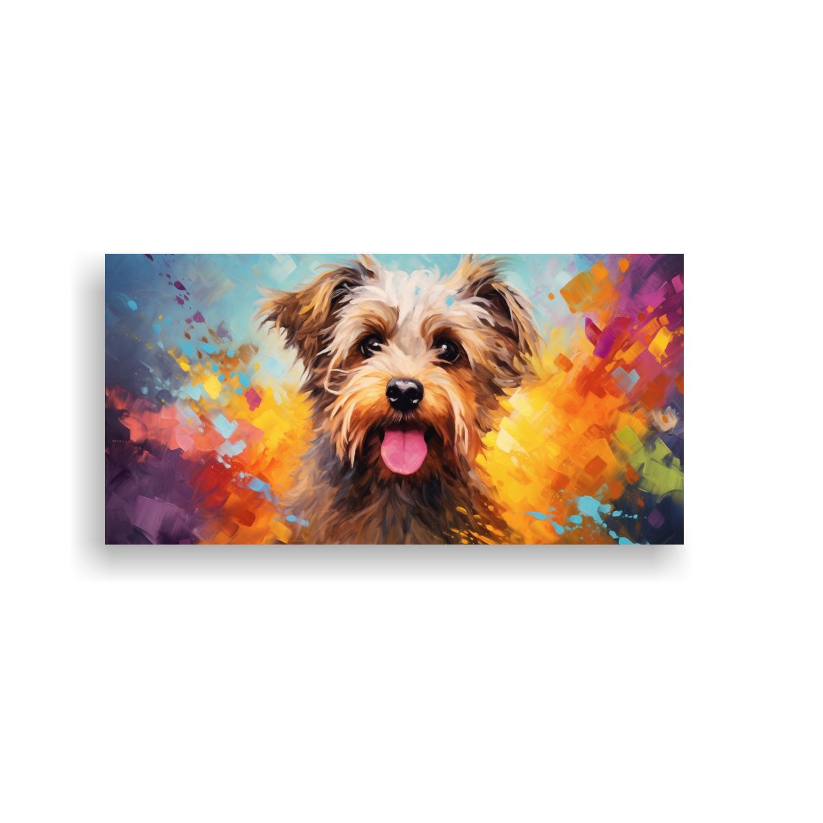 GENERICO - Cuadro Terrier Con Colorido Estilo Pintura Al 60x30 Cm