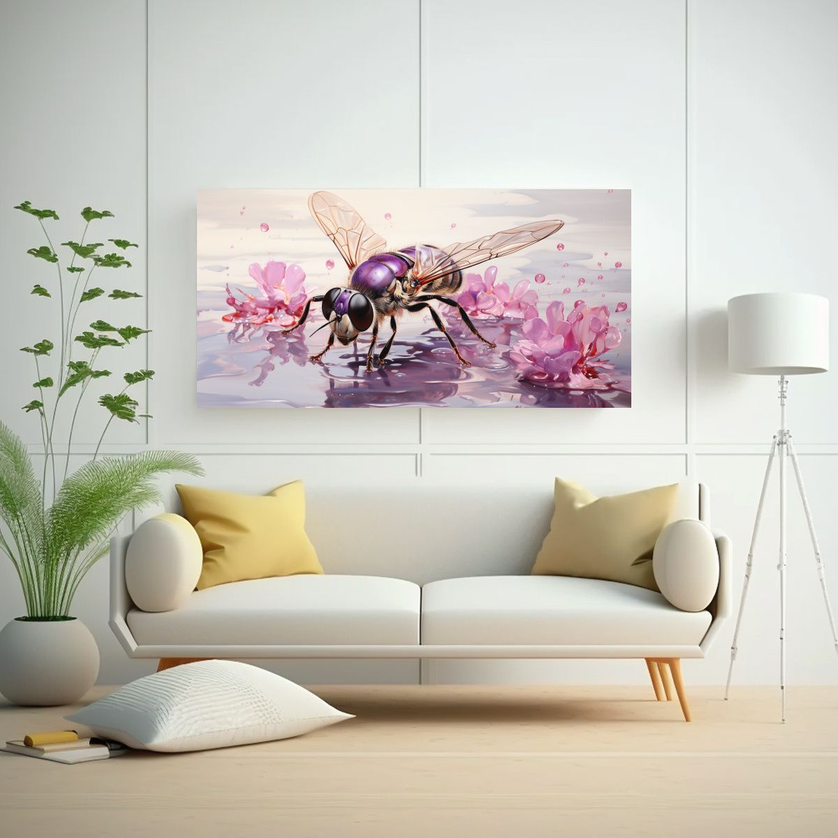 GENERICO - Cuadro Moderno Colores Taupe Y Malva Arte Pop Neo 100x50 Cm