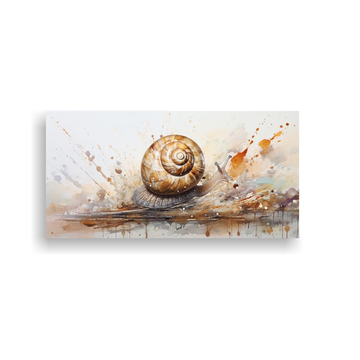 GENERICO - Cuadro Snails En Tonos Marfil Y Bronce Neo Arte 80x40 Cm