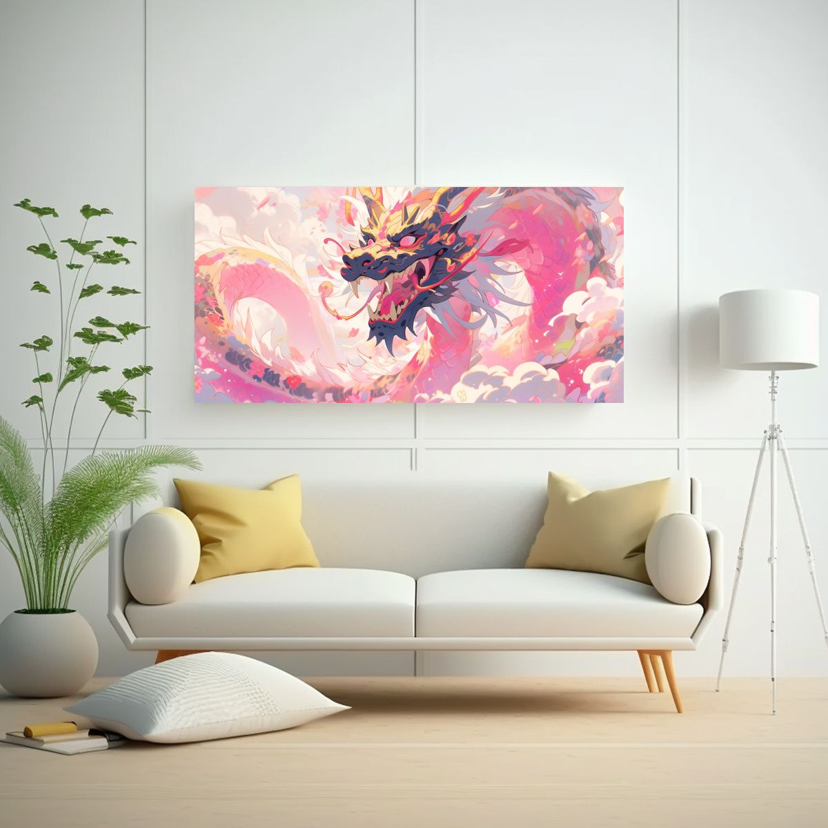 GENERICO - Pintura Pared Abstracto Resolución Alta Dragón 100x50 Cm