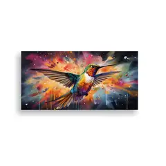 GENERICO - Pintura Decorativa Temática Colibrí En Colores 80x40 Cm
