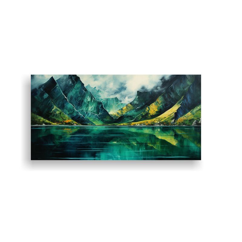 GENERICO - Pintura Abstracta Relieve Montañas Junto Al 60x30 Cm