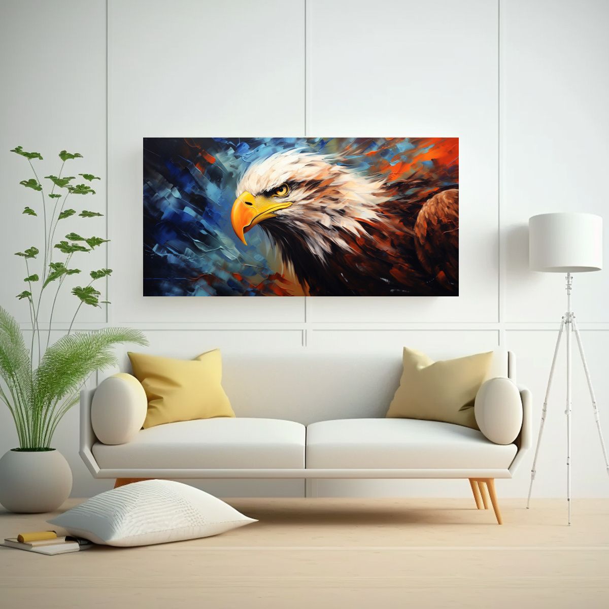 GENERICO - Pintura Al Estilo óleo Colorida Estilo águila 60x30 Cm