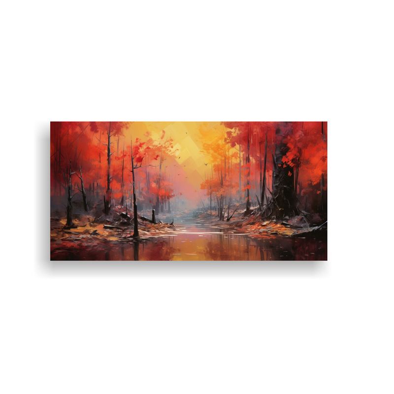GENERICO - Pintura Abstracta Sobre Distopía En Tonos 100x50 Cm