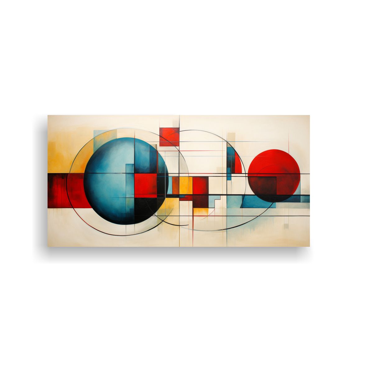 GENERICO - Cuadros Abstractos Geométricos Modernos En Tela 100x50 Cm