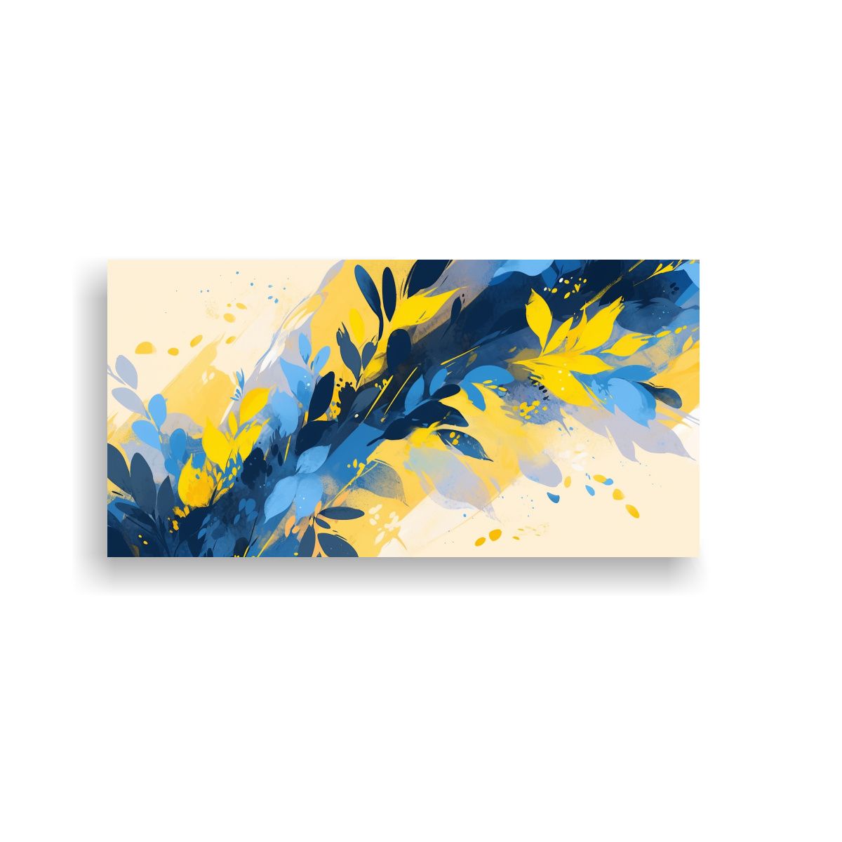 GENERICO - Arte De Pared Inspiración Amarillo Y Azul Estilo 60x30 Cm