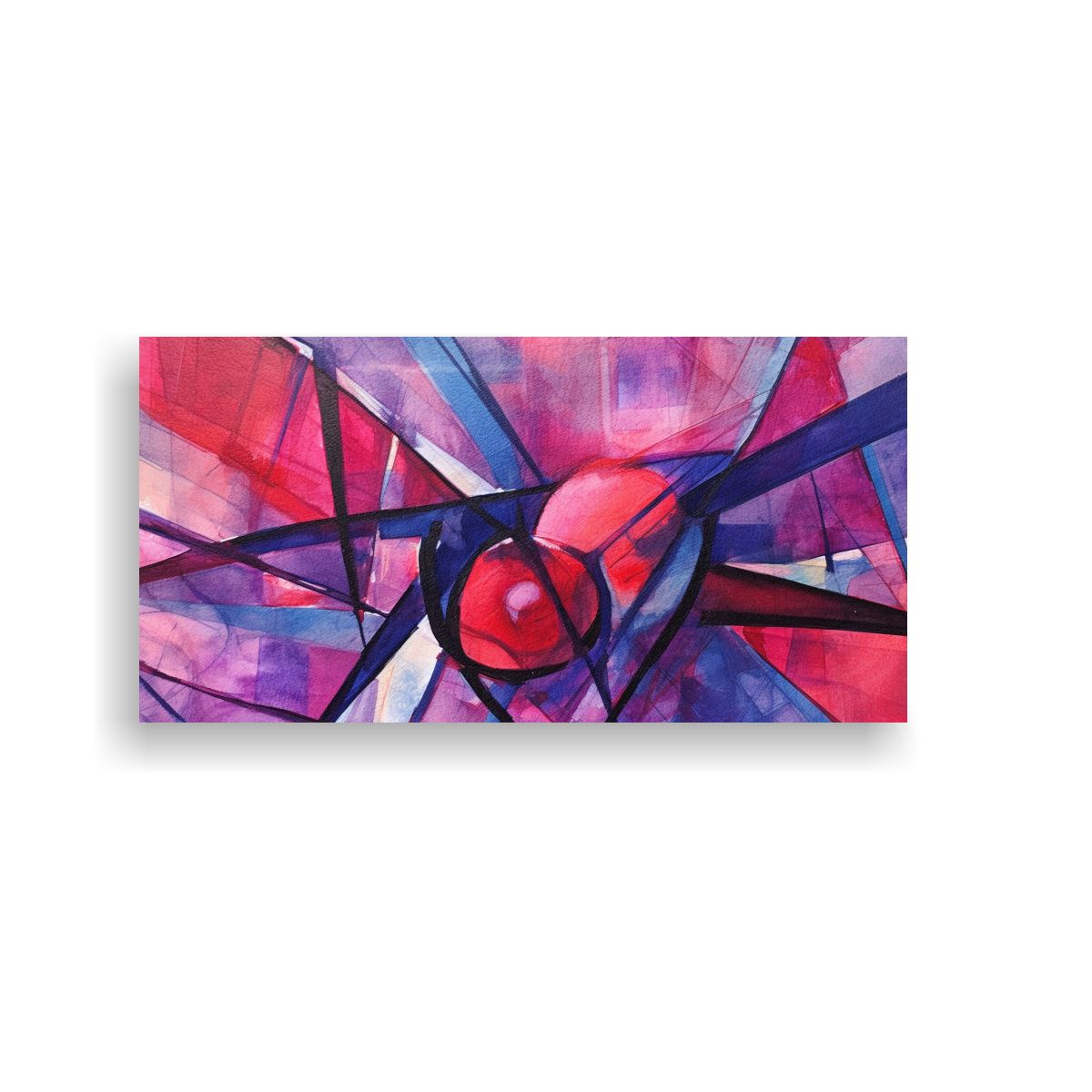 GENERICO - Cuadro Abstracto De Araña Roja Y Dibujo Rojo En 100x50 Cm