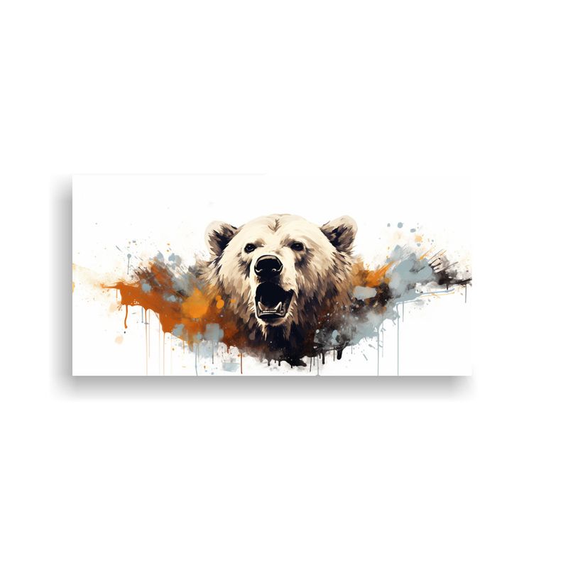 GENERICO - Pintura Decorativa De Oso Polar En Tonos Cálidos 100x50 Cm